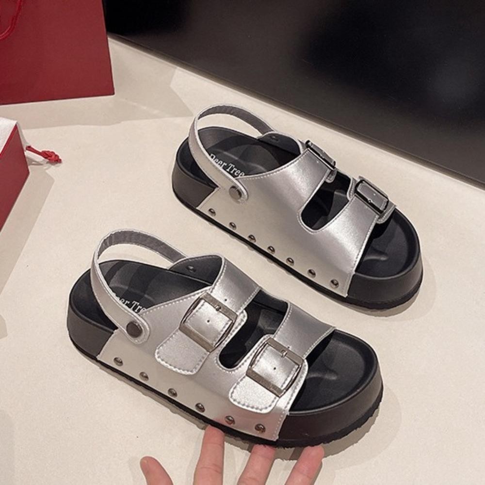 Just รองเท้าแตะรองเท้าผู้หญิง,ป้องกันกลิ่น PU สไลด์รองเท้าแตะโรมัน,แฟชั่น Anti Slip Peep Toe Outerwear แพลตฟอร์ม Flip Flops ฤดูร้อน