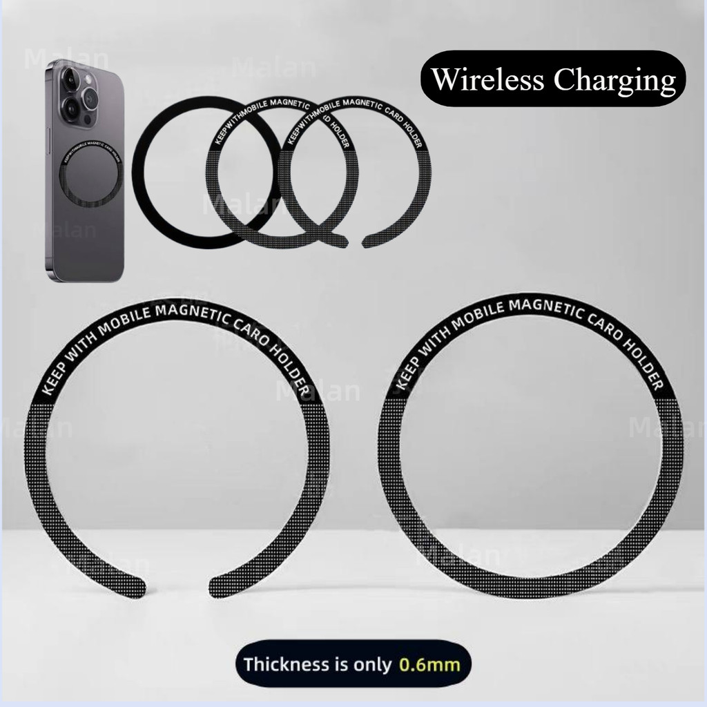 Universal Mag-Safe Wireless Charger สติกเกอร์แหวนแม่เหล็กสมาร์ทโฟนขาตั้งชาร์จแผ่นแม่เหล็กสําหรับ IPhone Series โทรศัพท์อุปกรณ์เสริม