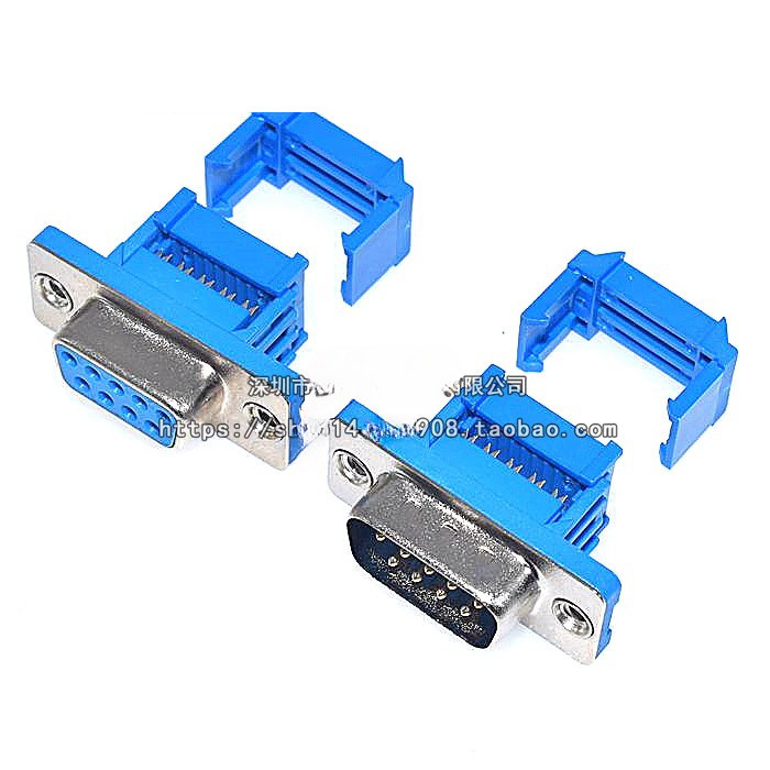 DB9 Pin หญิง Pin ชาย Pin Serial พอร์ต 9 Pin 9 หลุม Solder-ฟรี Crimping Connector Serial พอร์ตซ็อกเก็