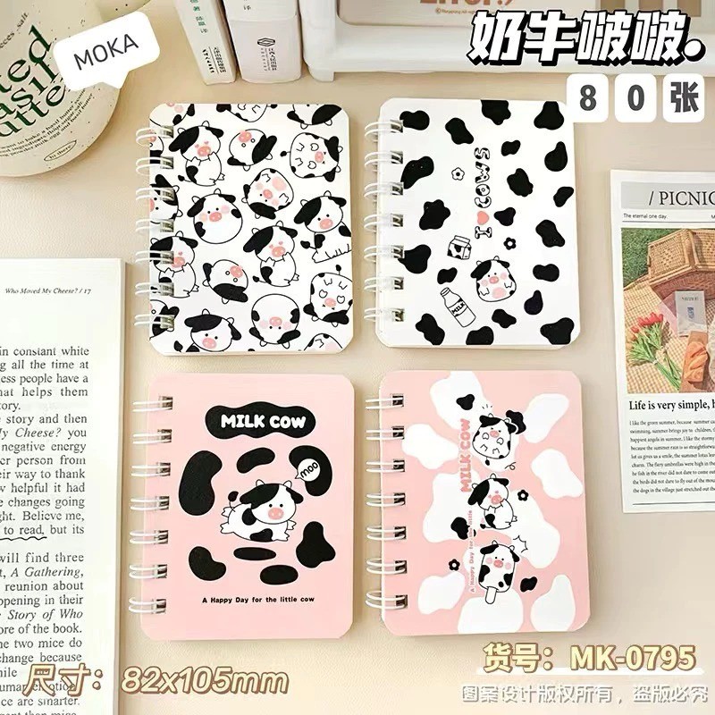 น่ารัก COW และไดโนเสาร์ MOTIF โน๊ตบุ๊ค MINI A7 / A7 MINI RING โน๊ตบุ๊ค / MEMO / MINI SCRAPBOOK / DIA