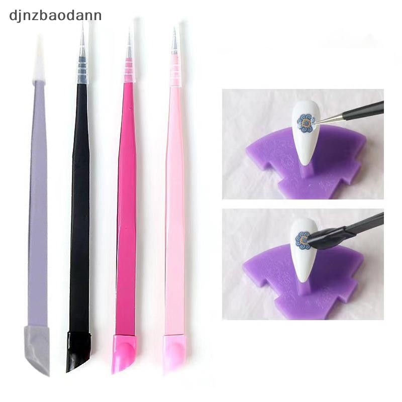 [DJNZ] แหนบเล็บซิลิโคนปลายคู่พร้อมหัวกดสติ๊กเกอร์ติดเล็บ Rhinestones Pick Up คลิปต่อขนตาเครื่องมือแต่งหน้า NGSS
