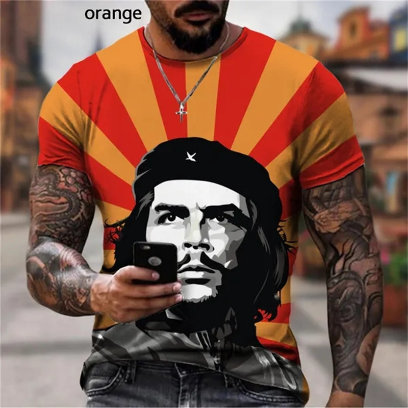 ฤดูร้อนใหม่แฟชั่น Che Guevara Retro 三维 พิมพ์เสื้อยืดผู้ชายผู้หญิงสบายๆ Harajuku Top แขนสั้น Tshirt Tees