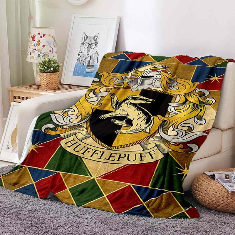 ผ้าห่มแฮร์รี่พอตเตอร์นุ่มและอบอุ่นสี่ฤดูกาลตกแต่งผ้าห่มขนสัตว์โซฟาห้องนอนห้องนั่งเล่น - รูปที่ 2