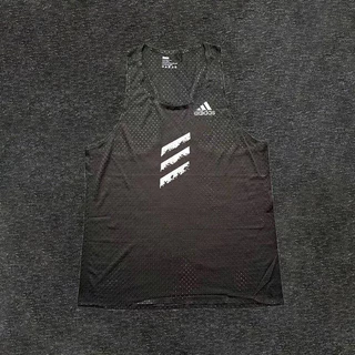 【Ready Stock】 Marathon Training Running Track and Field Workout Exercise Outfit Quick-Drying Breathable Three-Point Printing Fashion Men's Sports Vest 2-Piece Set tU4F 4Png