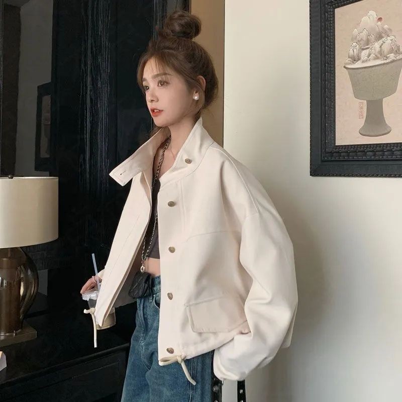 เสื้อแจ็คเก็ตเสื้อโค้ทสําหรับนักเรียนฤดูใบไม้ร่วงลําลองแบบใหม่