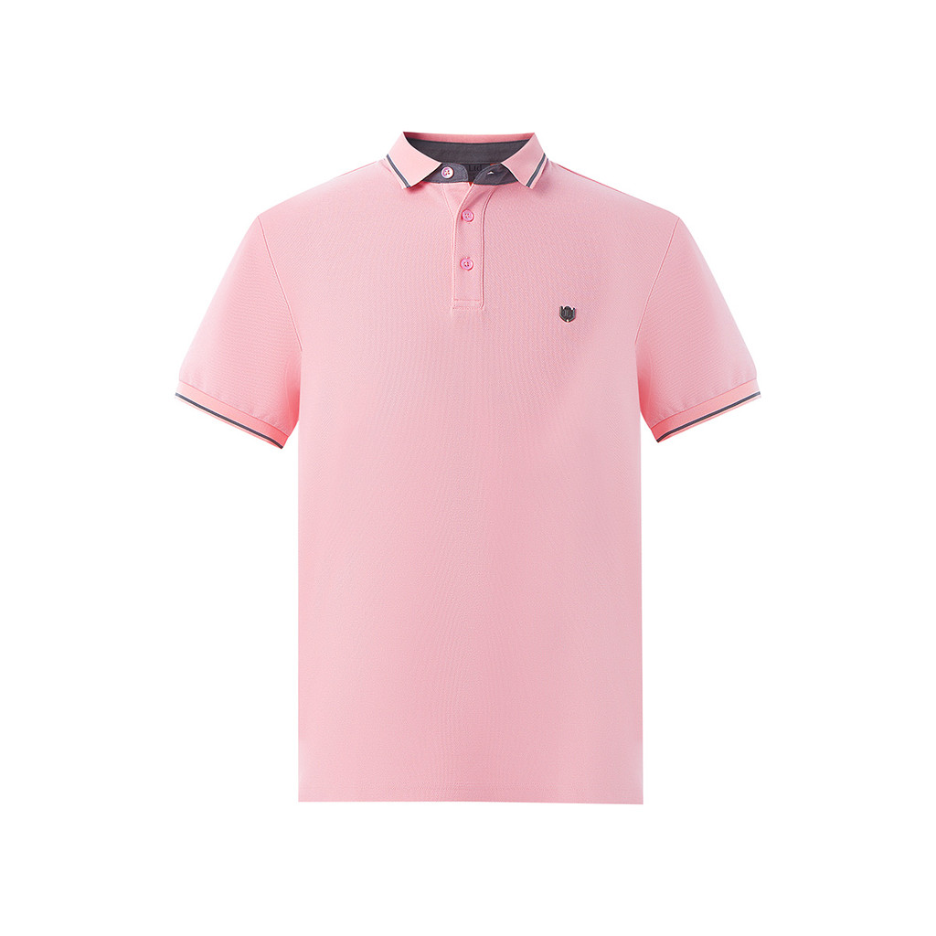 LTD เสื้อโปโลแขนสั้น สไตล์แคชชวล ผู้ชาย สีชมพู | Polo Shirt | 00942