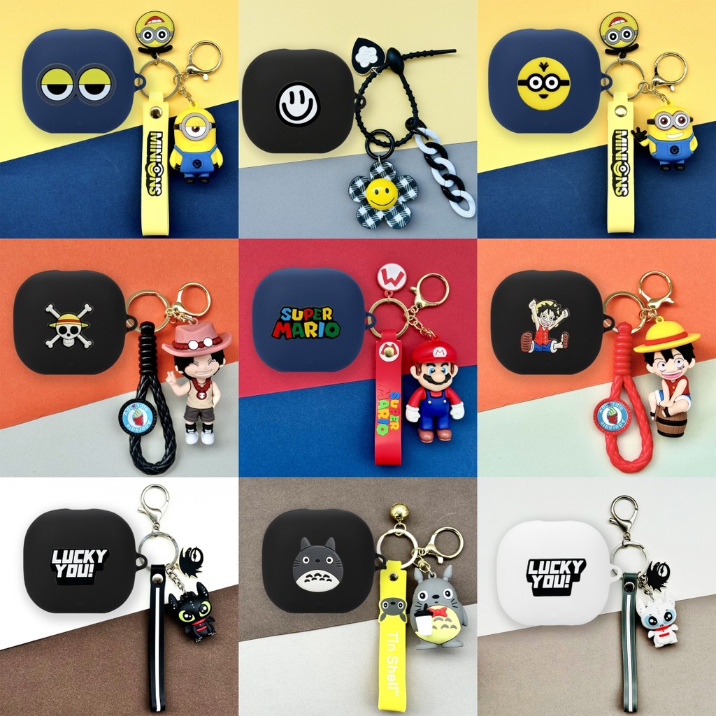 For Anker Soundcore Liberty 5 Case Cartoon One Piece Luffy Night Fury Keychain Pendant Soundcore Lib