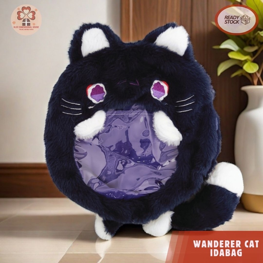 Genshin Impact Scaramouche Wanderer Cat Single-Shoulder Ita Bag神 Powder งานรื่นเริง猫单肩包 Beg Ita Kuci