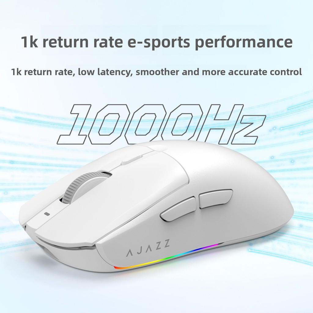 AJJAZZ AJ139 V2 MC Series เมาส์ไร้สายแม่เหล็ก Ergonomic เมาส์น้ําหนักเบา PAW3311 RGB ฐานแม่เหล็กสีเต