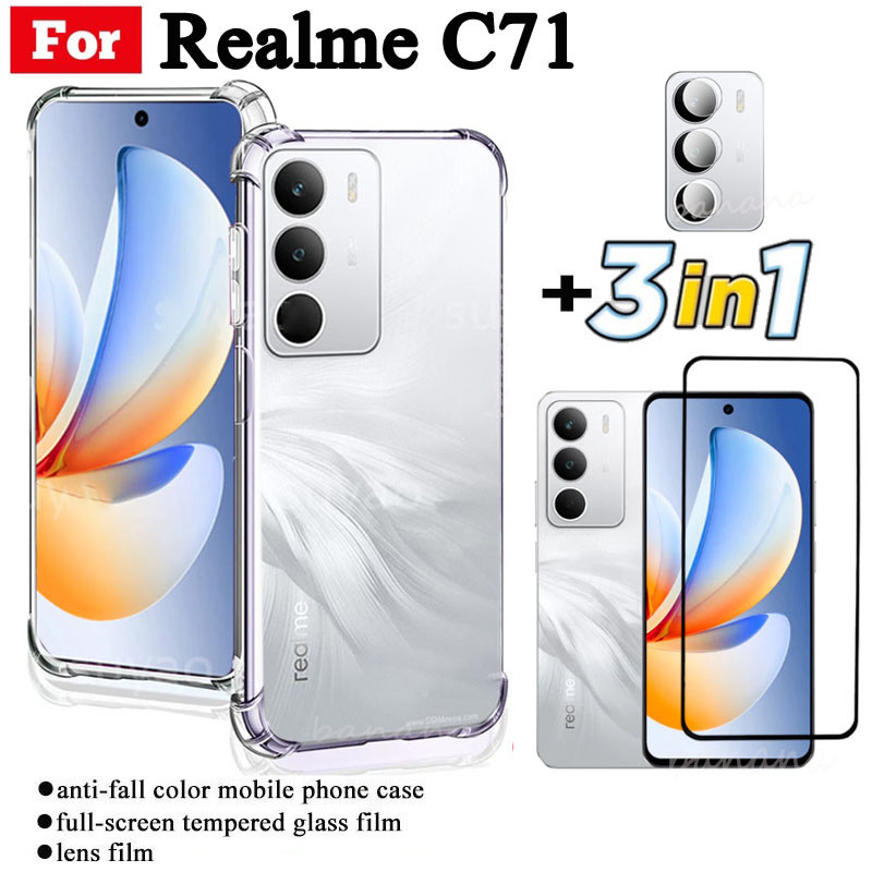 Realme C71 เคสโทรศัพท์กันกระแทกสําหรับRealme C 71 C75 C73 C75X Anti Spyความเป็นส่วนตัวเต็มรูปแบบกระจ