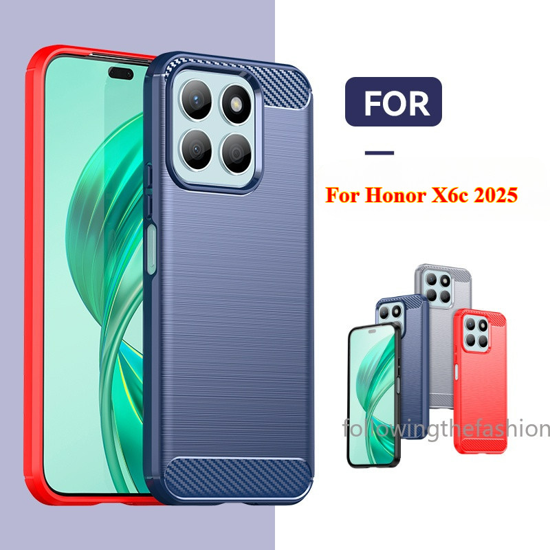 ปลอกสําหรับ Honor X6c 4G 2025 honorX6C X6c X7c X8c X9c สมาร์ท 4G 5G 2025 เคสโทรศัพท์เกราะคาร์บอนไฟเบ
