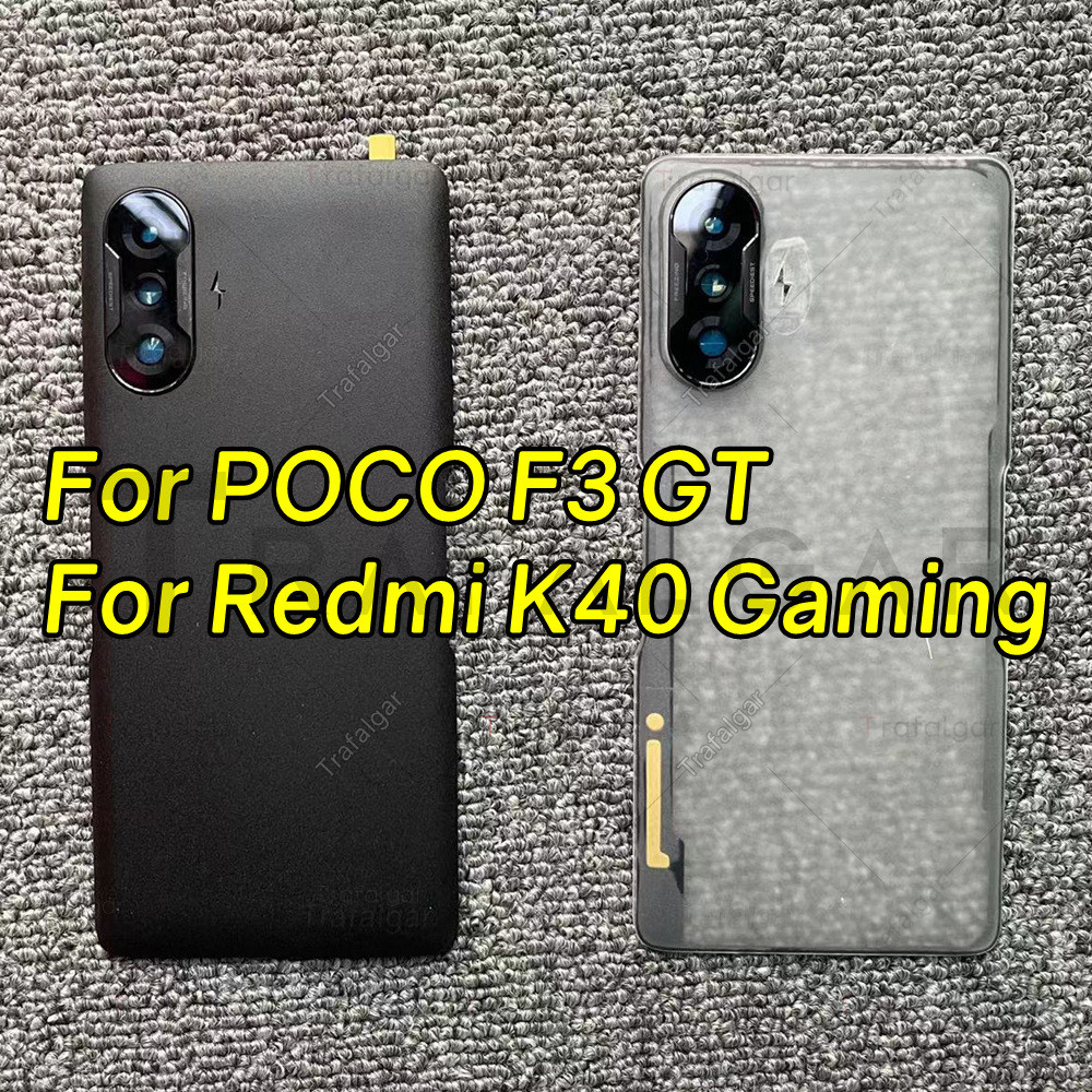 แบตเตอรี่พลาสติกฝาหลังสําหรับ Xiaomi POCO F3 GT Redmi K40 Gaming 5G ด้านหลังประตูกรณีเปลี่ยนสติกเกอร์กาว