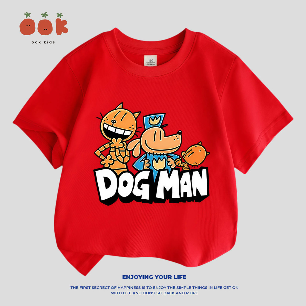 เสื้อยืดเด็ก ลาย Dog Man การ์ตูนตลก ผ้าคอตตอน นุ่ม รูปที่ 6
