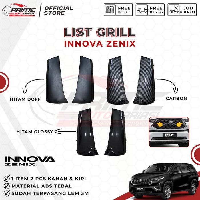 เตาย่างกระจังหน้า หนวดด้านข้าง Innova Zenix Modelista - List Grill Side Side Mustache Zenix 2022 2024 2025