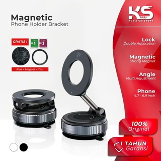 Holder Handphone Magnetic Vacuum Suction 360 Rotation Strong Phone Holder Tempel Mobil Meja Dinding