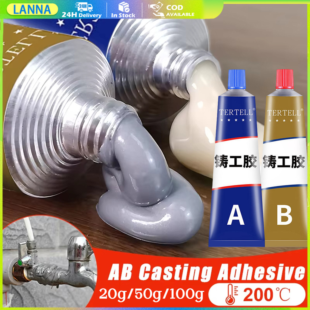 ร้านอยู่ที่ไทย 100g กาวโลหะทนความร้อน ab แทนการเชื่อม กันน้ำ กันน้ำได้ ปะติด อุด ยึดติดแน่น