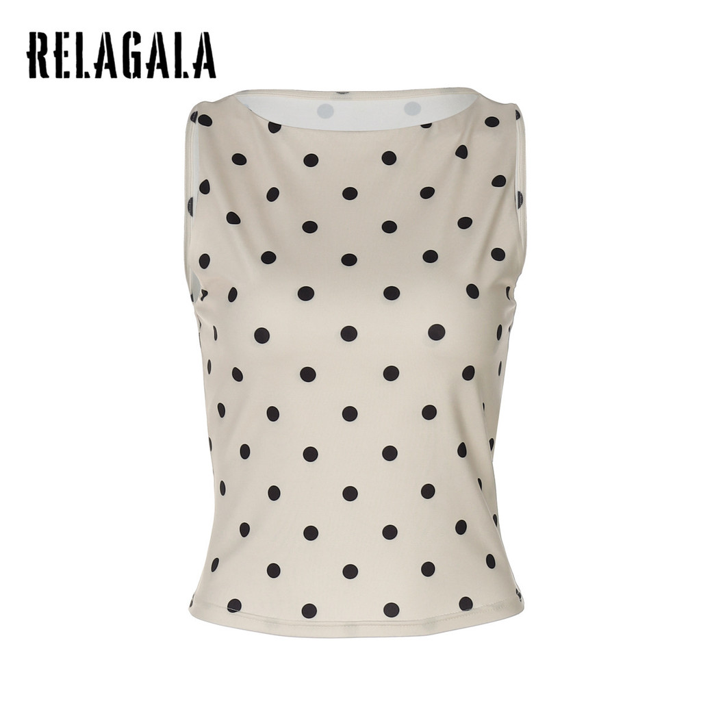 ชั้นในสตรีคอกลมลายจุดสำหรับวันหยุด-relagala