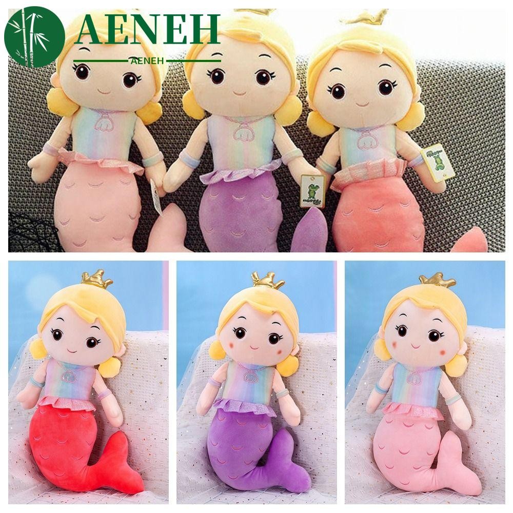 AENEH ตุ๊กตาเจ้าหญิงเงือก,ตุ๊กตาเจ้าหญิงนางเงือกตุ๊กตาของเล่น,ของเล่นนอนหลับเด็ก PP Cotton Filled ตุ๊กตานางเงือกของเล่นเด็กปัจจุบัน
