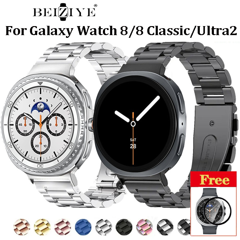 สายสแตนเลสสําหรับ Samsung Galaxy Watch 8 40 มม.44 มม.8 คลาสสิก 46 มม.สายโลหะสําหรับ Samsung Galaxy Watch Ultra 2 สร้อยข้อมือ