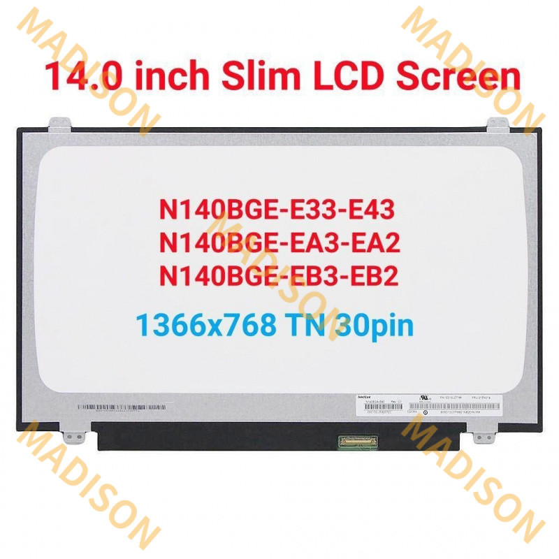 บี140xtn02. แผงจอ LCD LED ขนาด 30 พิน b140xtn02.a b140xtn02.4 lp140wh8 tpc1 N140BGE-EA3 E33 EDP