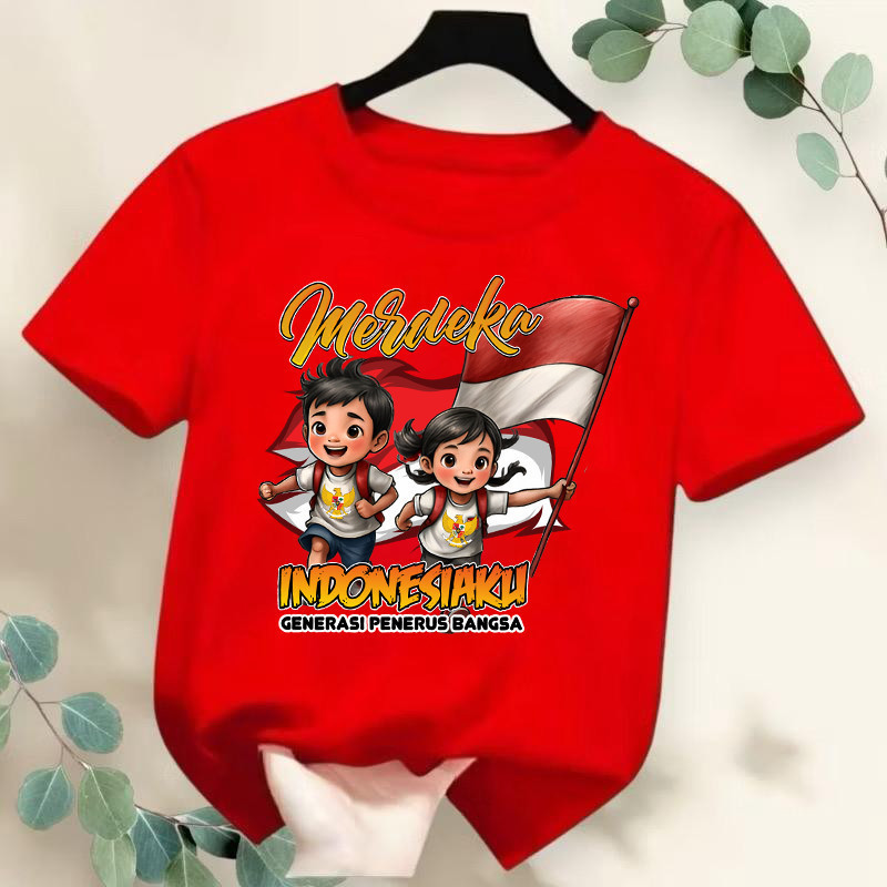 UNISEX AUGUST 17 CHILDRENS TOP / 17TH GIRLS CLOTHES / CHILDRENS INDEPENDENCE T-SHIRT / H7