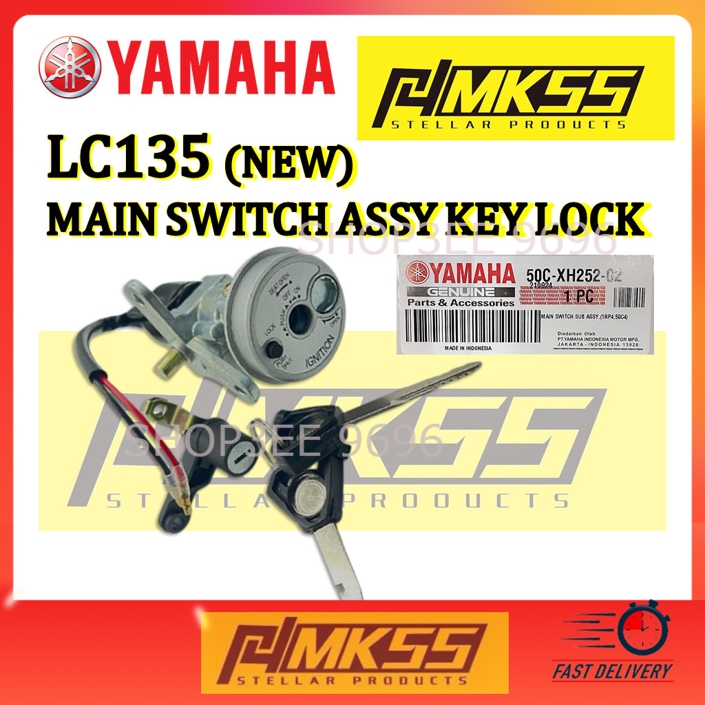9696 YAMAHA LC135 ใหม่ V2 V3 V4 V5 V6 V7 ชุดสวิตช์หลัก SUISS RUMAH KUNCI ชุด 50C-XH252-02