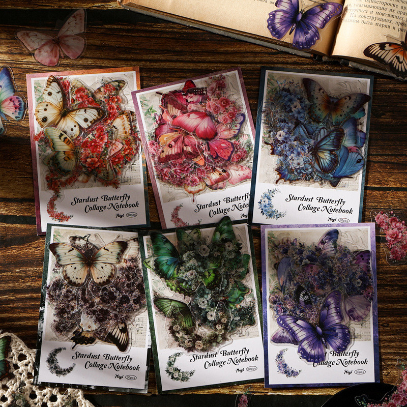 30 ชิ้น Romatic Stardust ผีเสื้อ Shadow Series สติกเกอร์ PET Journal Deco DIY สติกเกอร์