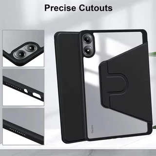 TBTIC สําหรับ Redmi Pad Pro 12.1 กรณีที่ใส่ดินสอปากกา Redmi Pad SE 11 10.61 อะคริลิค Flip Rotary ปลอก