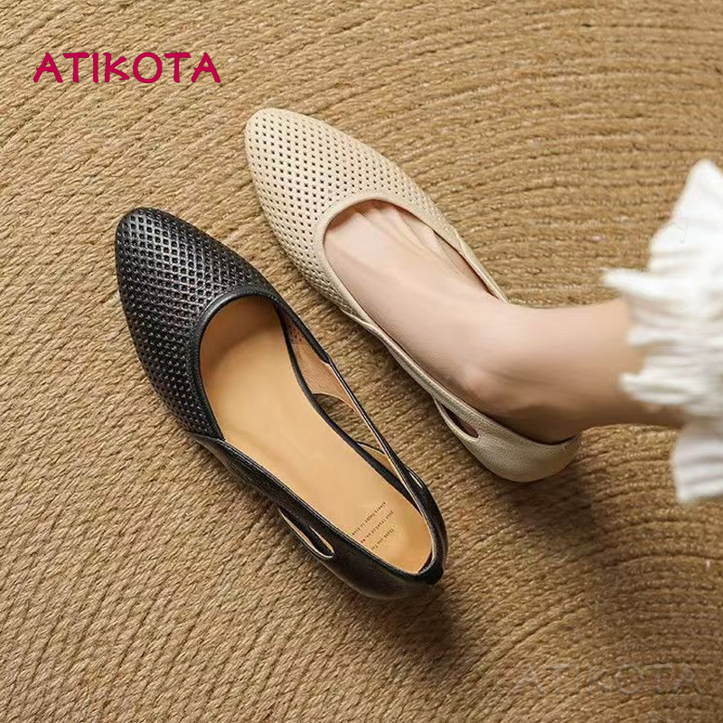 Atikota รองเท้าแตะผู้หญิงแฟชั่นหรูหราอเนกประสงค์สบายระบายอากาศได้น้ําหนักเบารองเท้าแตะลําลอง
