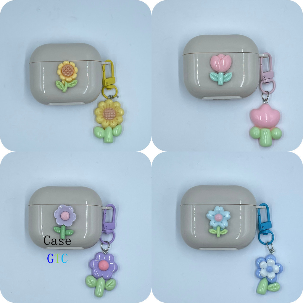 GTC สําหรับ Case GOOJODOQ J201 J206 เคส Case เคสหูฟัง ลายดอกไม้น่ารัก