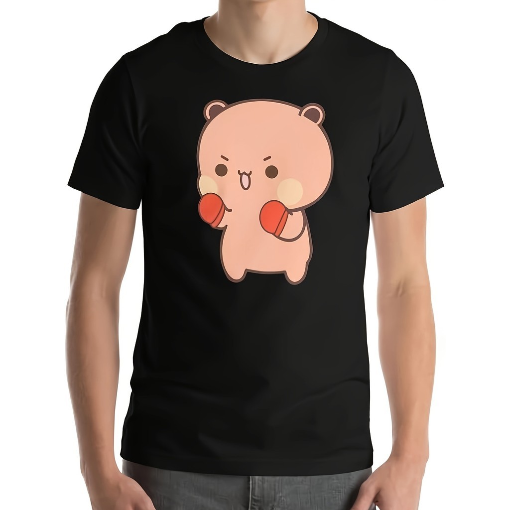 เสื้อยืดแขนสั้นคอกลม Bubu Dudu Panda Couple Love ทำจากผ้าฝ้ายแท้