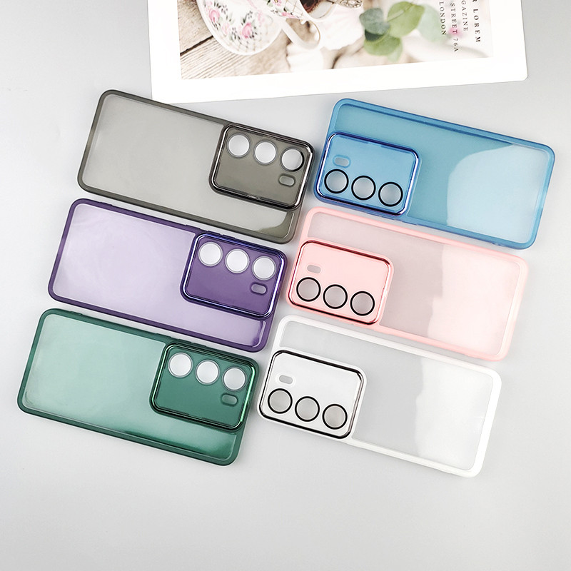เคสโทรศัพท์ซิลิโคนกันชนกันกระแทกกล้องป้องกันคู่ฝาหลังสำหรับ VIVO V50 V50E V40 V40E V30 Lite V30E V29 V27 V27E V25 V23 V23E V21E Pro 4G 5G 2025