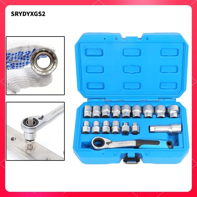 [Srydyxgs2] 17 ชิ้น Generic Mechanic เครื่องมือซ็อกเก็ตประแจวงล้อชุดแถบขยายสําหรับ
