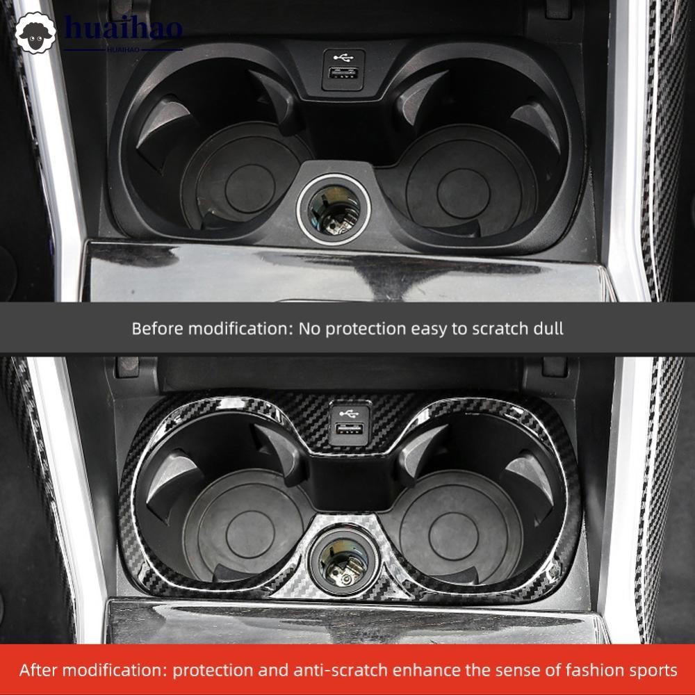 HUAIHAO เกียร์รถเปลี่ยนถ้วยน้ําแผงสติกเกอร์อัตโนมัติคาร์บอนไฟเบอร์สําหรับBMW 3 Series G20 G28 325li 