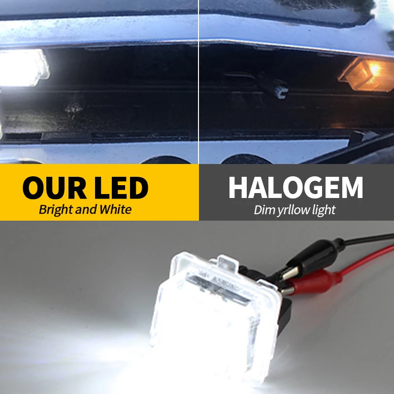 2PCS 12V LED หลอดไฟป้ายทะเบียนสําหรับ Mercedes Benz CL-Class W216(C16) 2006-2011 W218 4D 2010-up W22