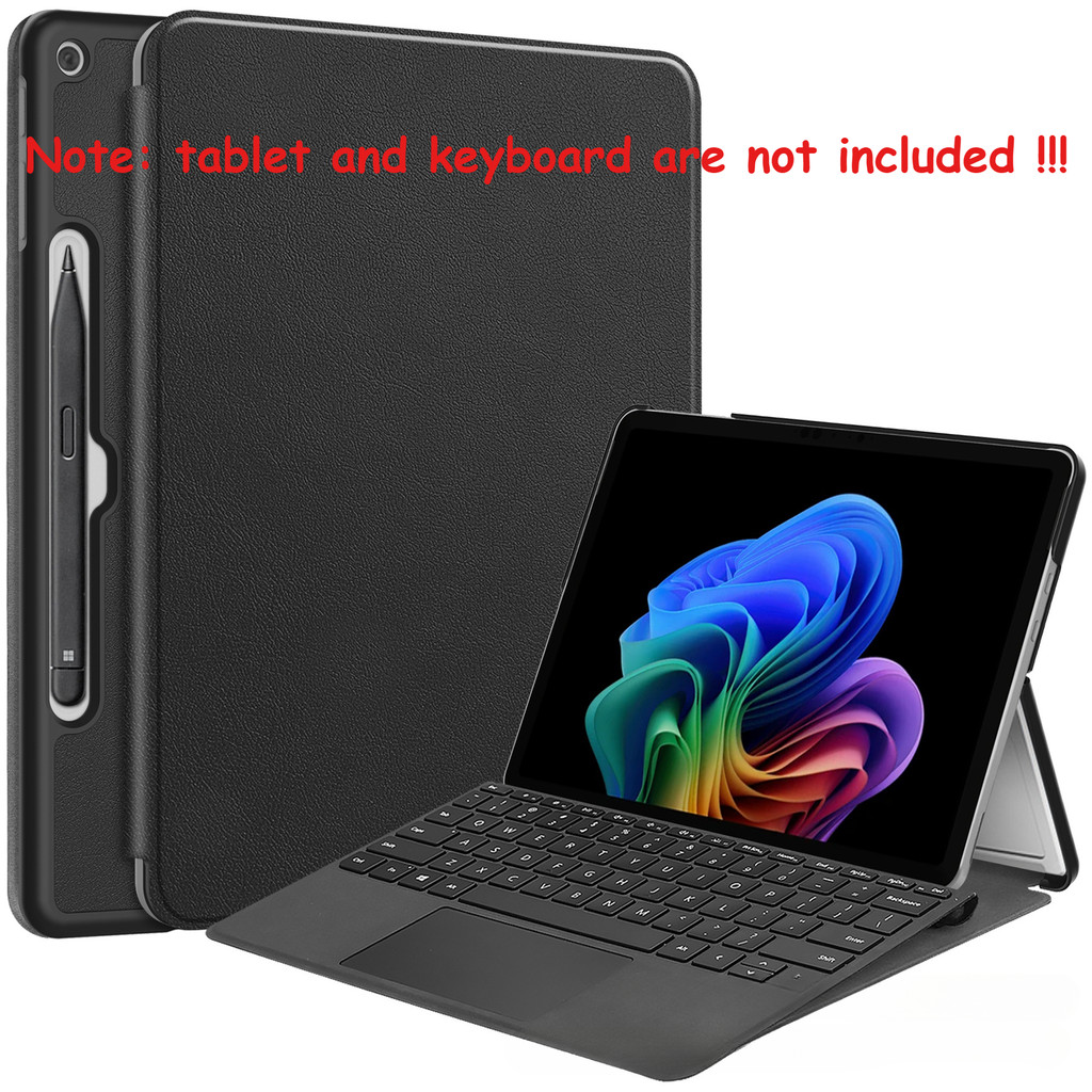 เคสสําหรับ Microsoft Surface Pro 12 2025 12 นิ้ว Pro12 Filp ฝาครอบขาตั้งน่ารัก Solid Funda ป้องกันน้ําหนักเบาหรูหราหนัง PU