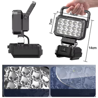 โคมไฟ LED พกพาสะดวก ปรับมุมได้ 180 องศา กันน้ำทนทาน เหมาะใช้ทำงานกลางแจ้ง ตั้งแคมป์ ตกปลากลางคืน ซ่อมแซมยานพาหนะ และเป็นไฟฉุกเฉินเวลาเดินทางท่องเที่ยว
