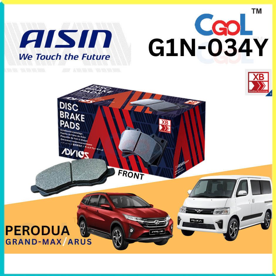 ผ้าดิสเบรคหน้า G1N034Y Daihatsu Granmax 1.5 Grandax Advics Aisin