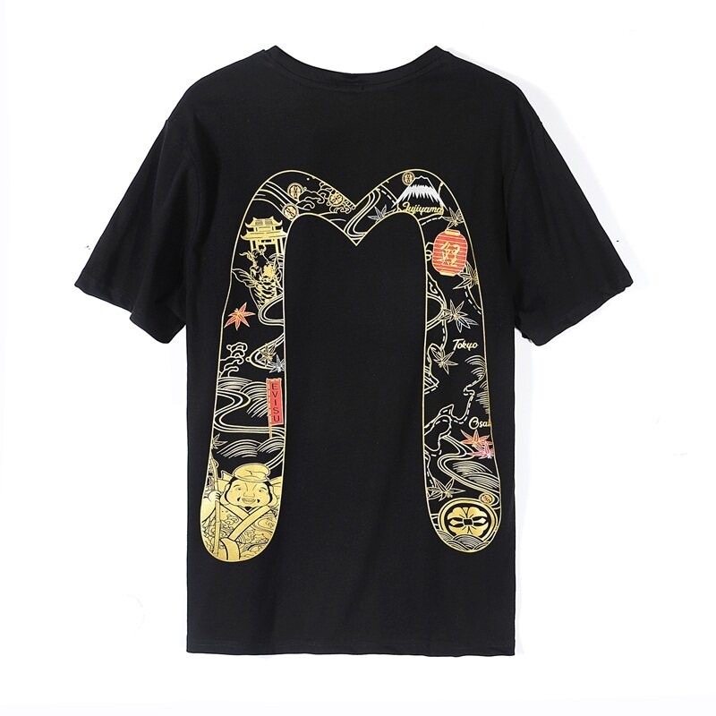 เสื้อยืดแขนสั้นผ้าฝ้ายแท้ สไตล์แคชวลสตรีทแฟชั่น อเนกประสงค์