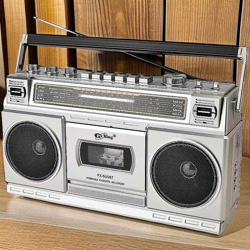 เครื่องเล่นวิทยุเทปคาสเซ็ท เป็นเครื่องเล่น แนววินเทจ เล่นเทปคลาสสิค ต่อบลูทูธ เสียบ USB วิทยุ AM FM 