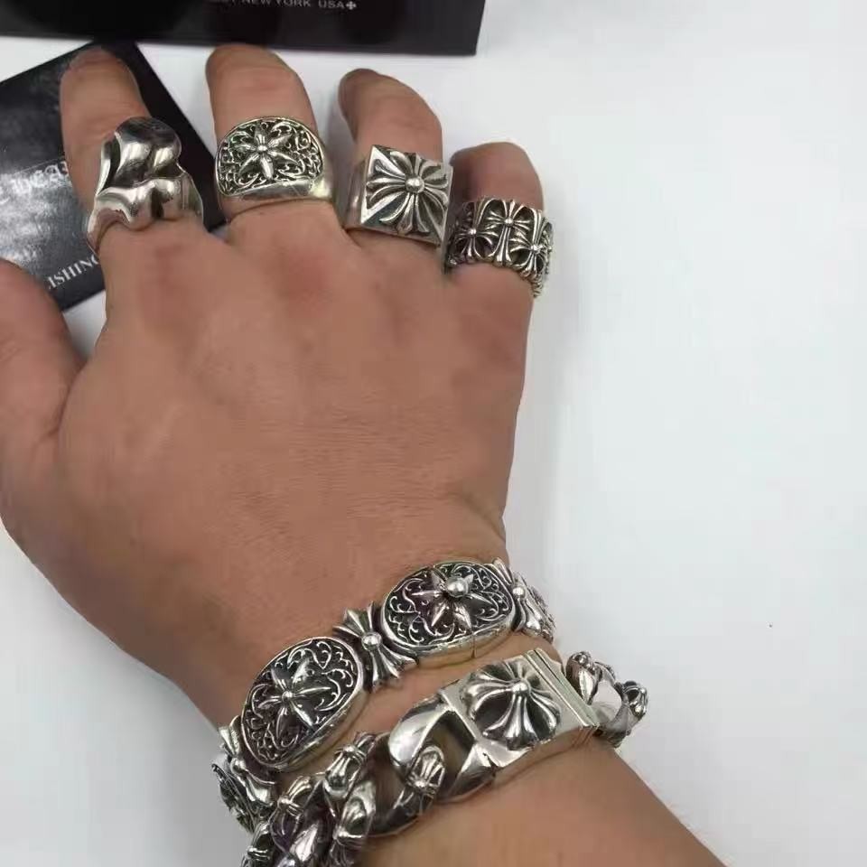 CH Bracelet/1: 1 Retro Unique Hexagram Heavy Industry Bracelet