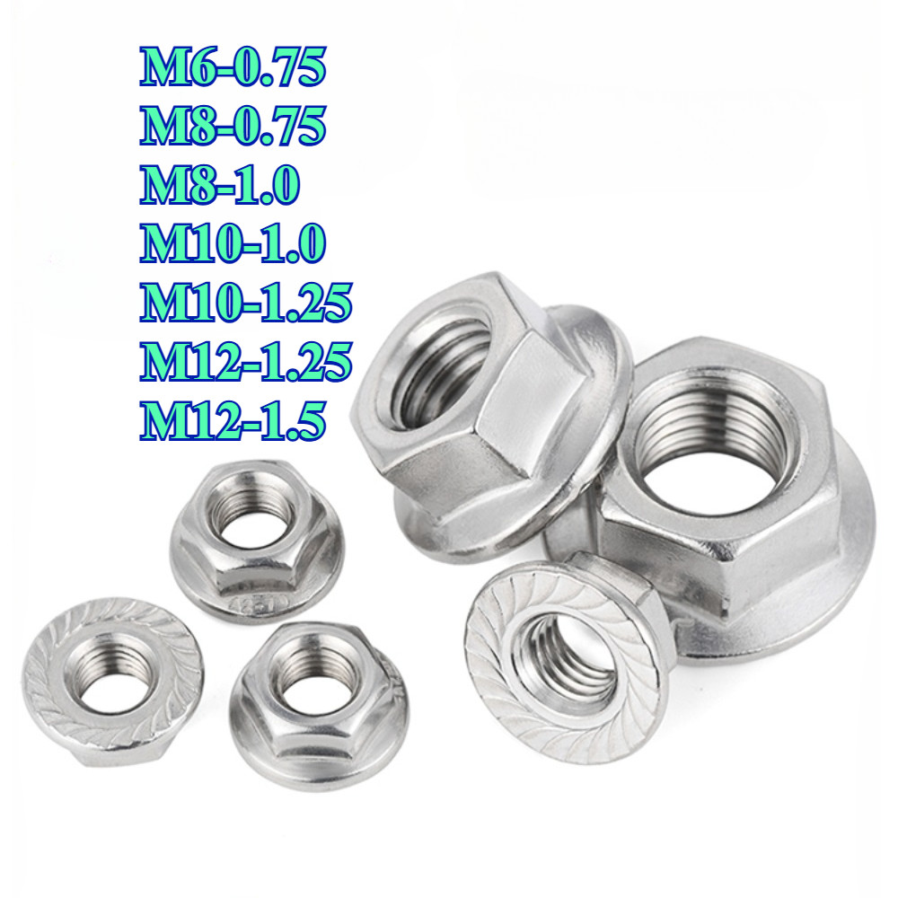 304 น็อตหน้าแปลนเกลียวละเอียดสแตนเลส M6/M8/M10/M12 (XC-YL-TH)
