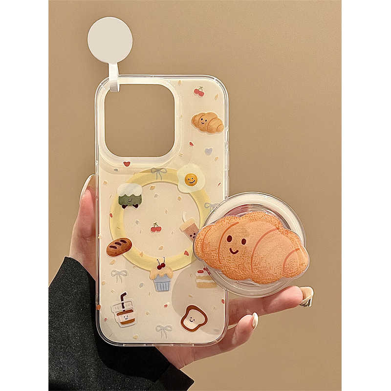 ขนมปังขาตั้งแม่เหล็กสําหรับIphone 17 air 16 15 14 13 12 mini 11 Xs Mar X Xr 7 8 6 6s Plusเคสโทรศัพท์