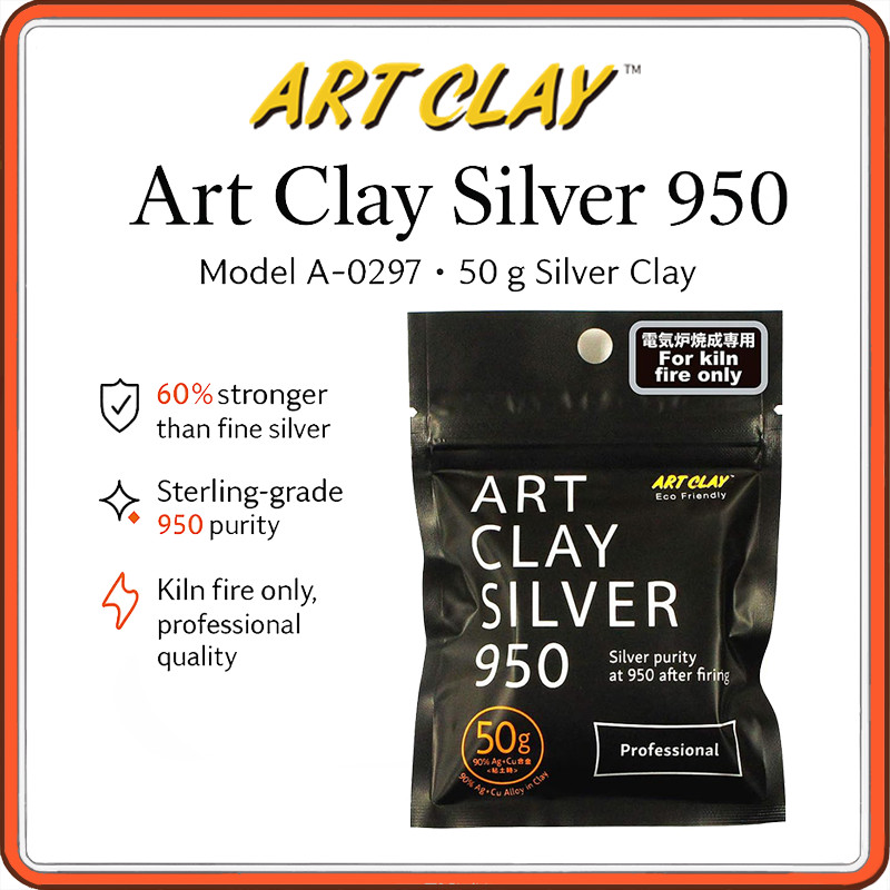 Art Clay Silver 950 Sterling Silver Metal Clay – Model A-0297 | 10 g / 20 g / 50 g Packs | Professio