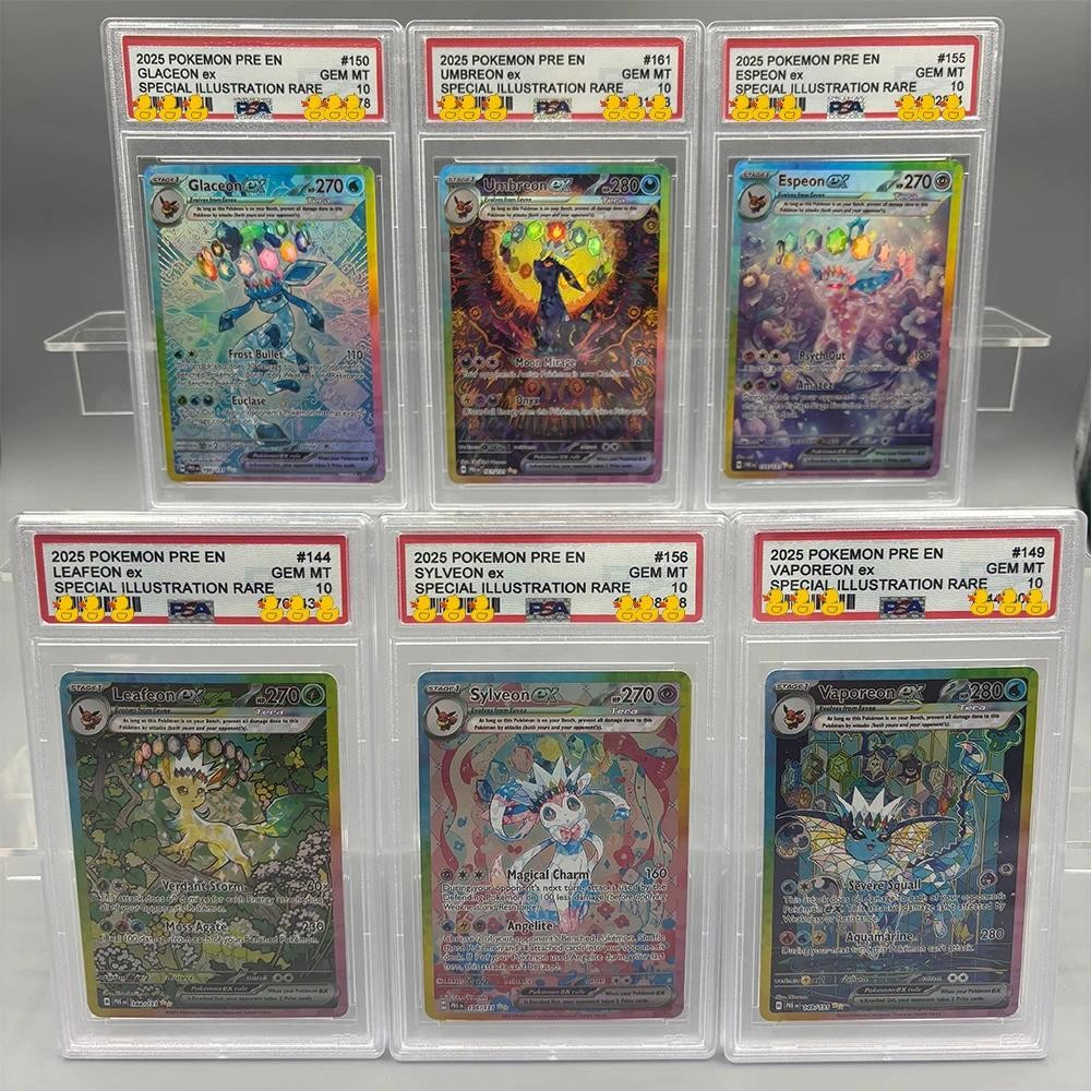 DIY Psa10 PTCG Rating Card Collection การ์ด Umbreon Espeon Vaporeon Glaceon 161/131 สําเนา 10 จุด Ra