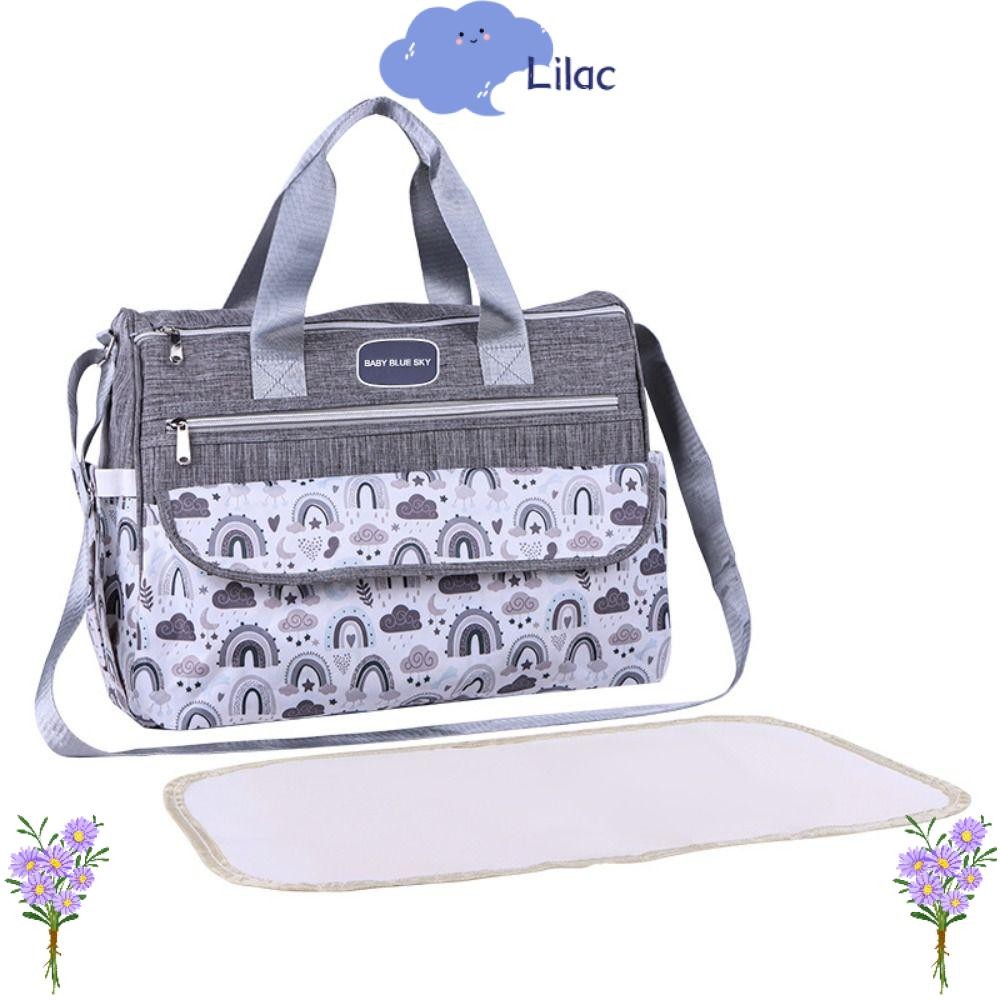 LILAC กระเป๋าผ้าอ้อม ดีไซน์แฟชั่นพิมพ์ลาย ความจุขนาดใหญ่ ไหล่เดียว สินค้าน้ำหนักเบาทะลายนี้เหมาะสำหรับคุณแม่มือใหม่