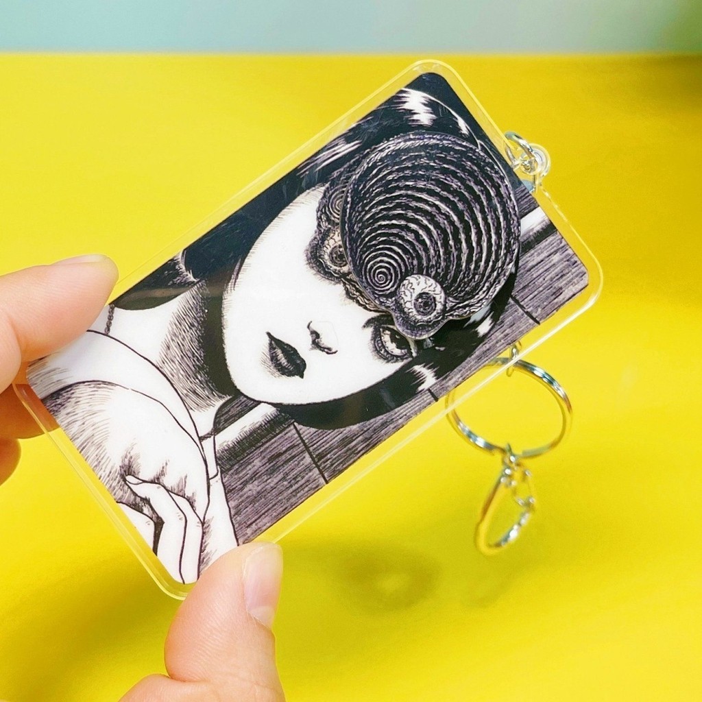 Junji Ito อะนิเมะจี้สองมิติพวงกุญแจอะคริลิคหมุนจี้สองด้าน Uzumaki-Kuroya Thistle