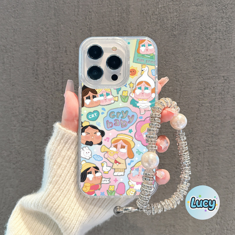 Lucy เคสไอโฟน เคสใสกากเพชร สำหรับ iPhone 11 16 pro max 13 12 14 15 promax 7 plus เคสใสกันกระแทก วิจิตร Flash CryBaby