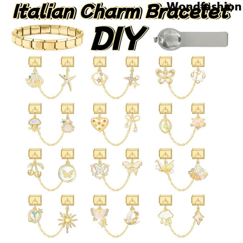 สร้อยข้อมือสแตนเลสแบบทิวลิปดาวเคราะห์จากอิตาลี ขนาดพอดี 9 มิลลิเมตร สำหรับสไตล์ย้อนยุค