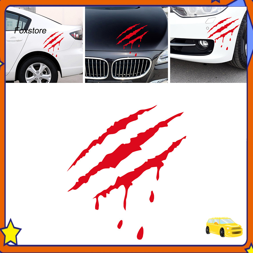 [Fx] จัดแต่งทรงผมรถสะท้อนแสง Monster Claw Mark Scratch Bloody สติกเกอร์ไวนิลอัตโนมัติ Decal